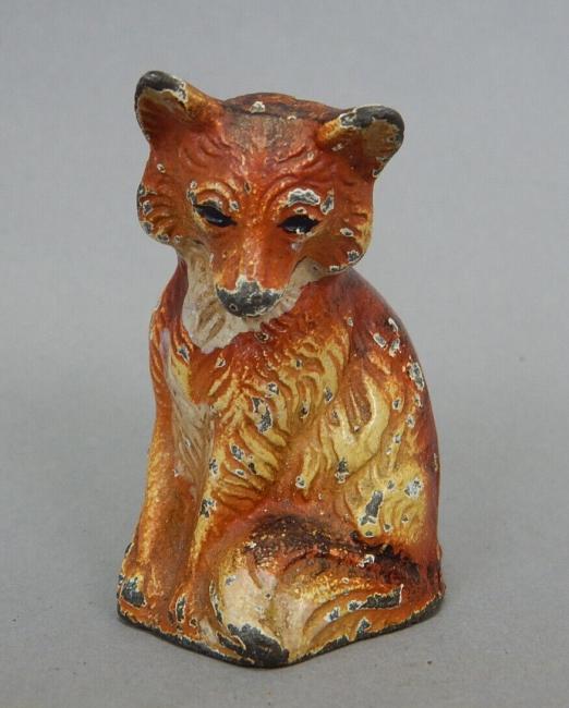 Antique Miniature Cast Iron Fox Figurine Hubley