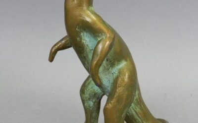 Vintage Antique brass bronze cast metal dinosaur figurine