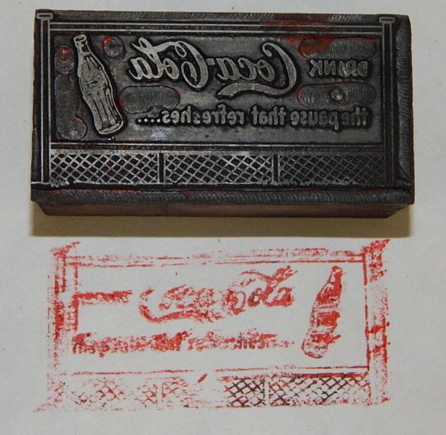 Vintage Coca Cola Coke Printing Letter Press Newspaper Stamp